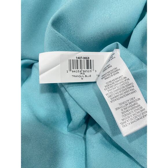 Dress the Population Iris Slit Crepe Long Gown Dress Tranquil Blue Medium - Picture 3 of 8